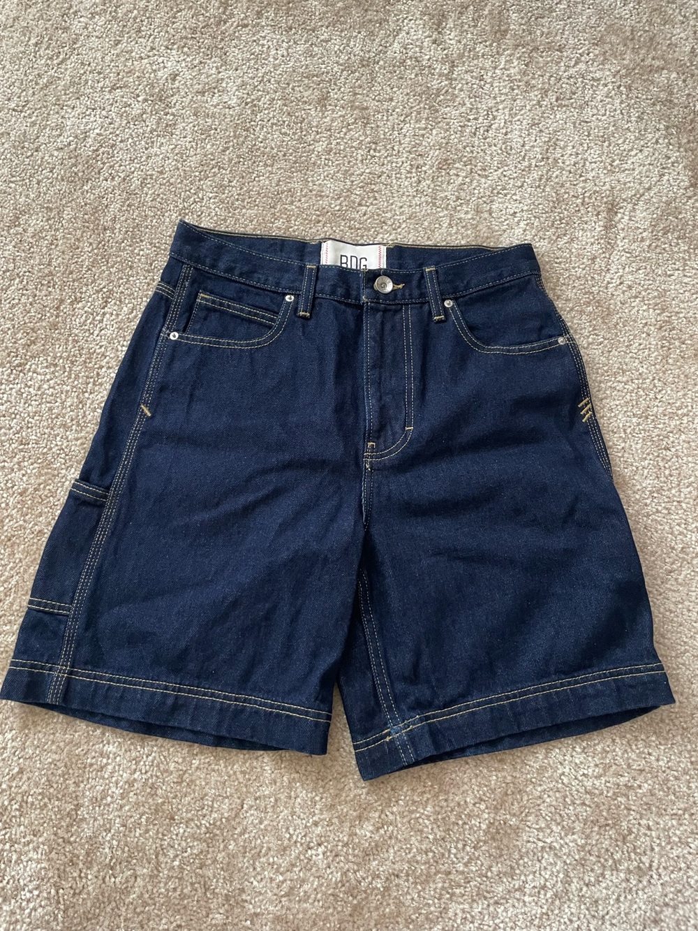 BDG Dark Wash Carpenter Shorts Womens Size 28